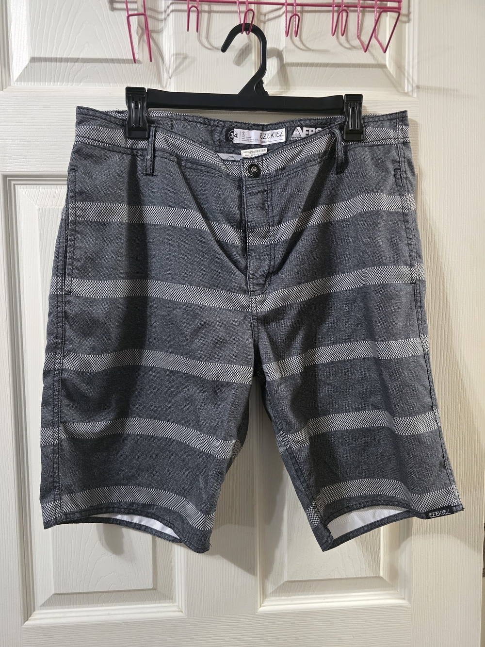 Ezekiel Navy Gray Striped Men’s Board Shorts